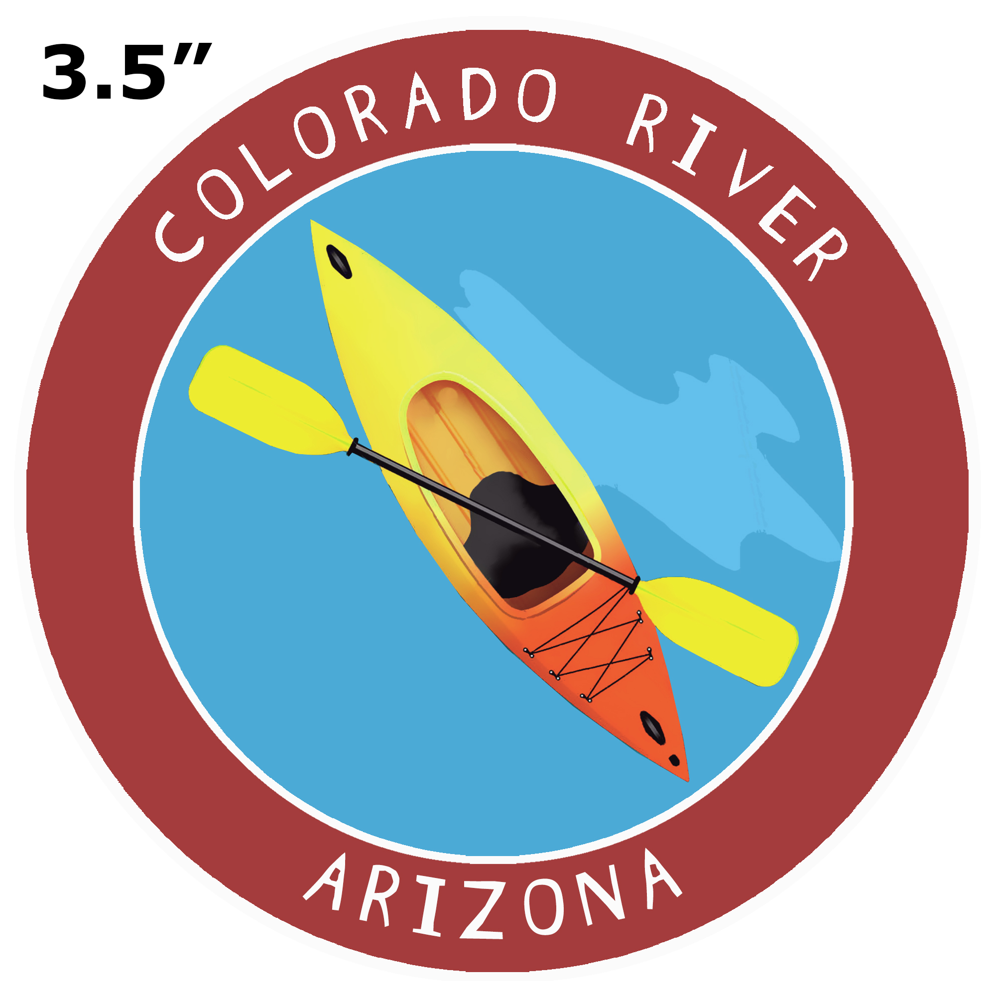 Colorado River, Arizona Kayak 3.5" Car Truck Window Bumper Sticker Decal