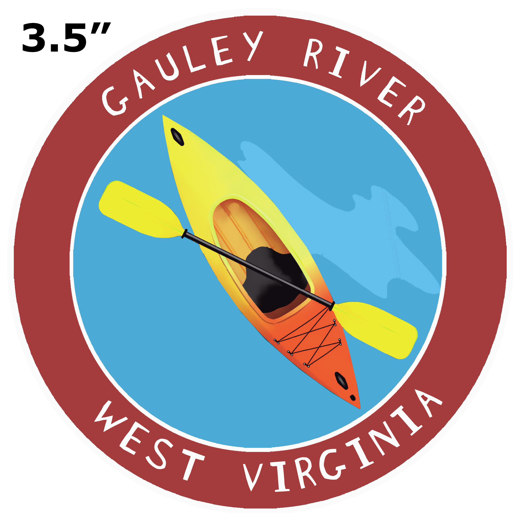 Gauley River, West Virginia Kayak Car Truck Window Bumper Sticker Decal