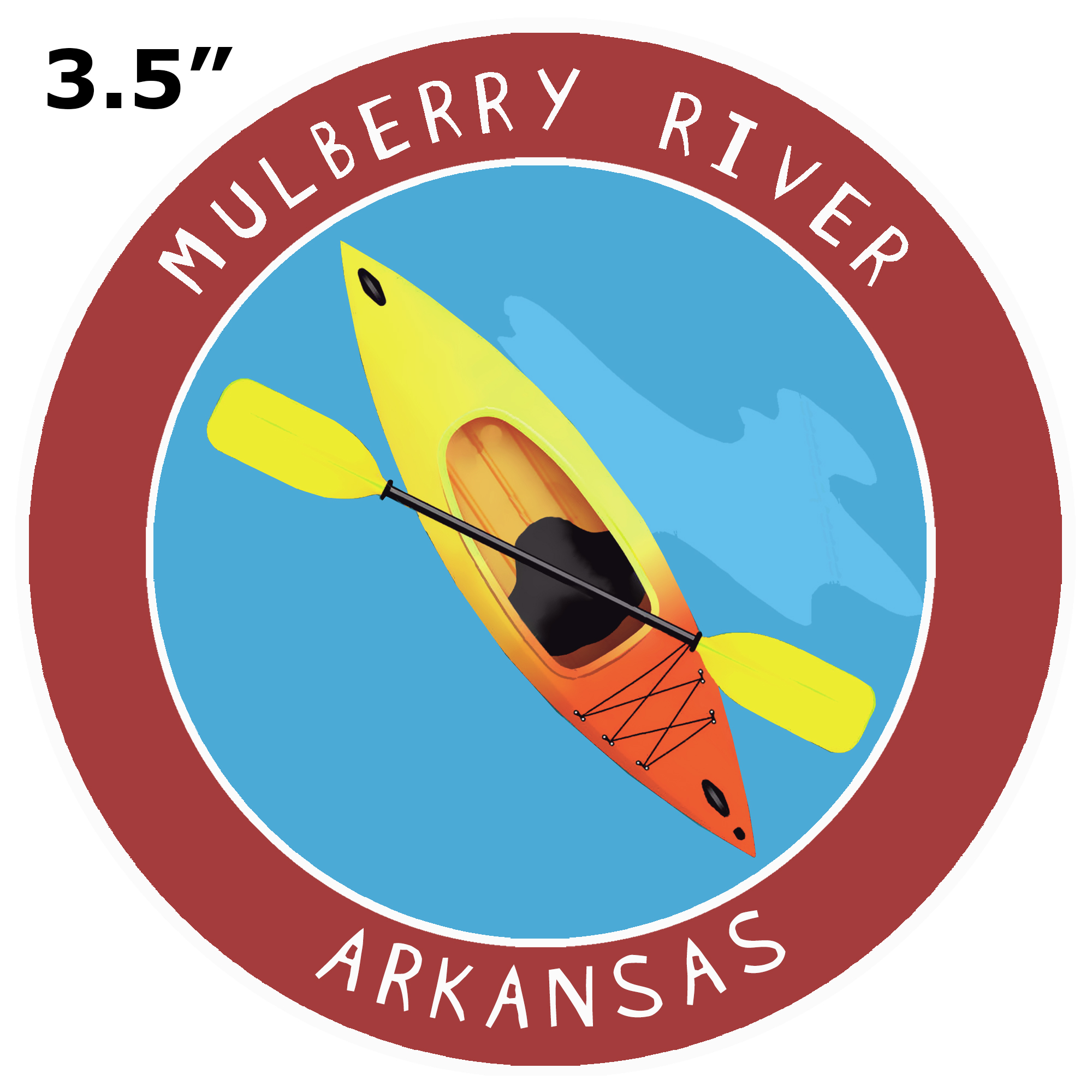 Mulberry River, Arkansas Kayak Car Truck Window Bumper Sticker Decal