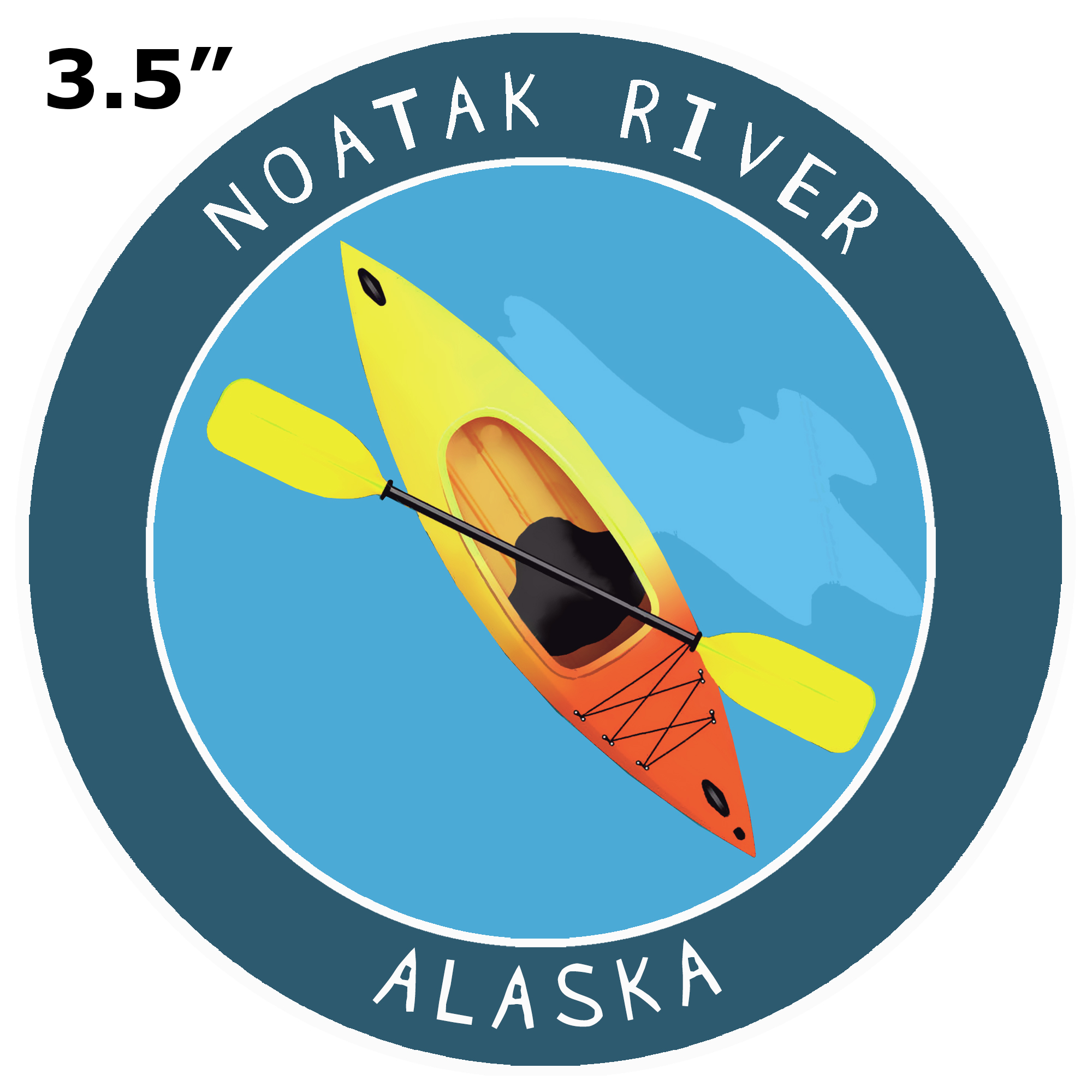 Noatak River, Alaska Kayak 3.5" Car Truck Window Bumper Sticker Decal